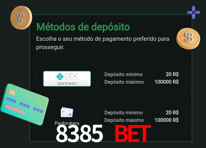 O cassino 8385 Bet oferece uma grande variedade de métodos de pagamento